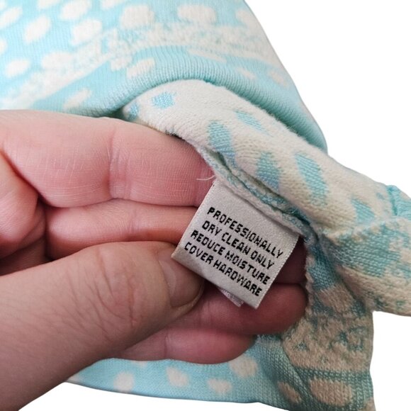 St. John Light Blue & Cream Polka Dot Textured Knit Tank Top Size S - Picture 4 of 10